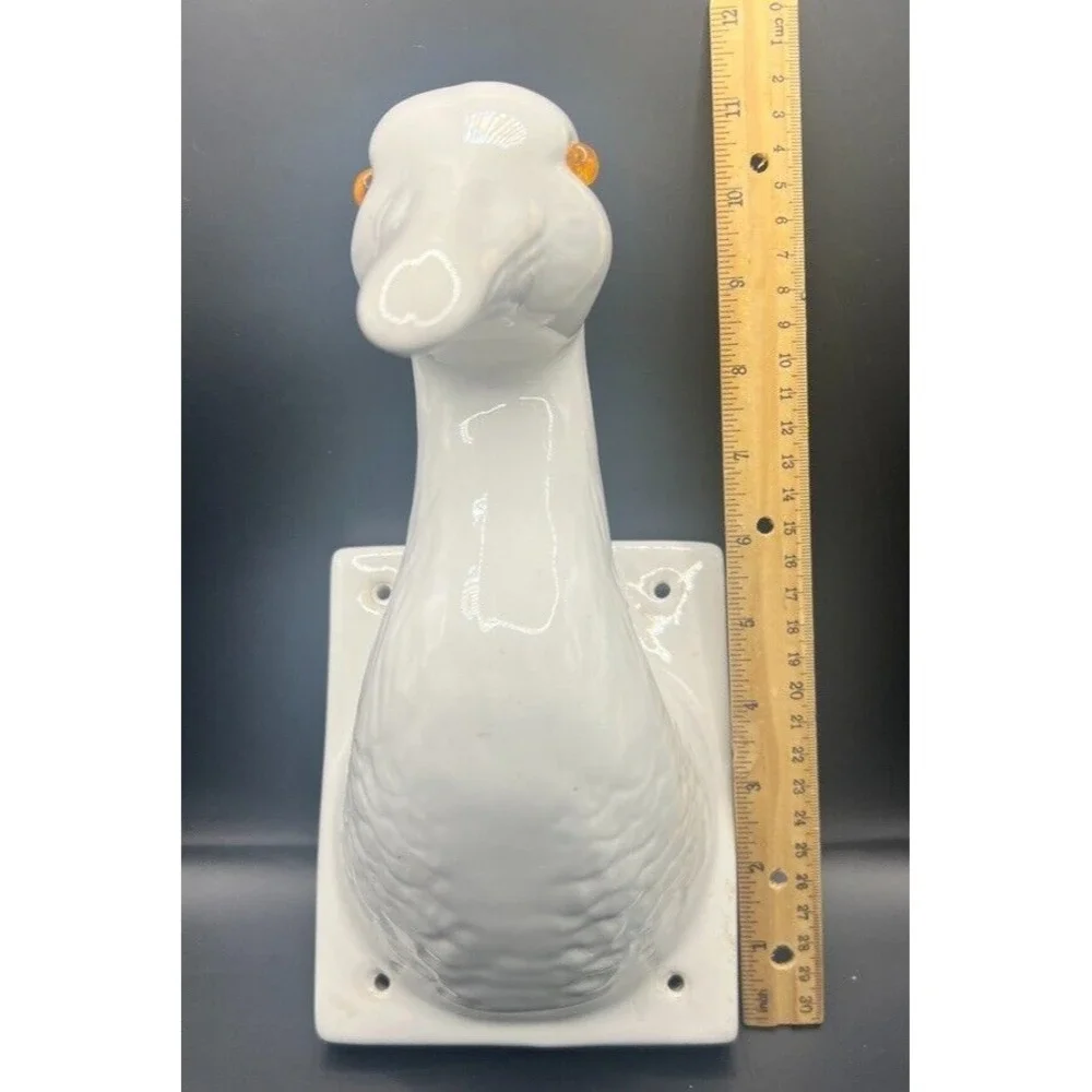 Porcelain Neutral White Ceramic Goose Wall Hook Farmhouse‎ Towel Kitchen Decor